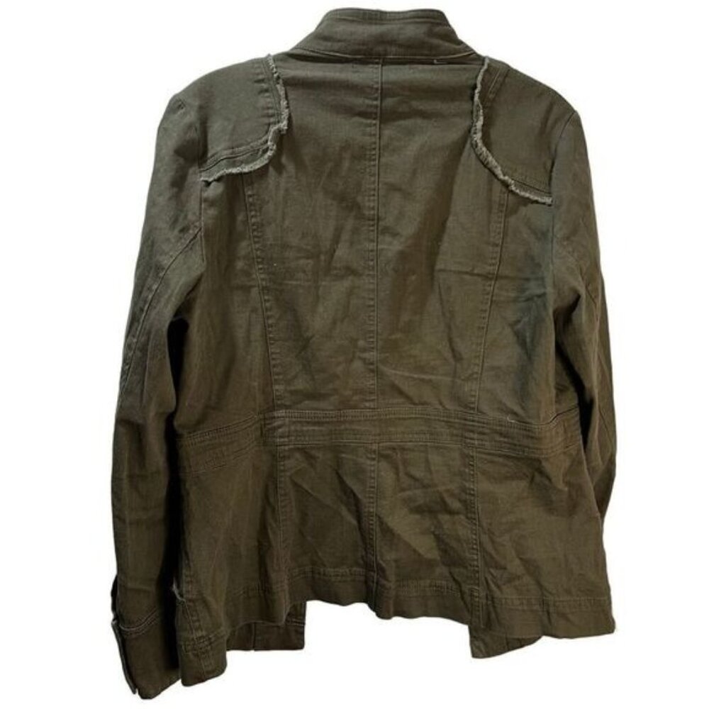 Raw Hem Utility Button-Down Jacket Medium By Will… - image 2